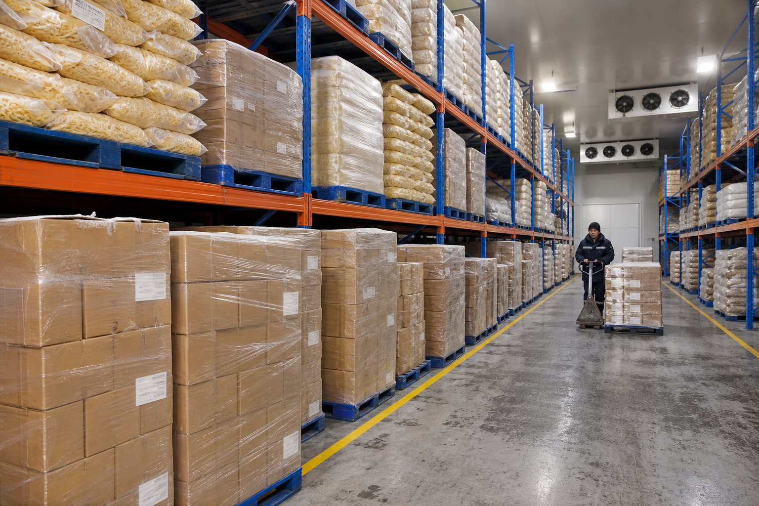 Frozen product cold storage